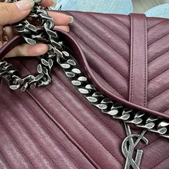 100%  Authentic Yves Saint Laurent Large Matelasse Shoulder Bag - Picture 5 of 16